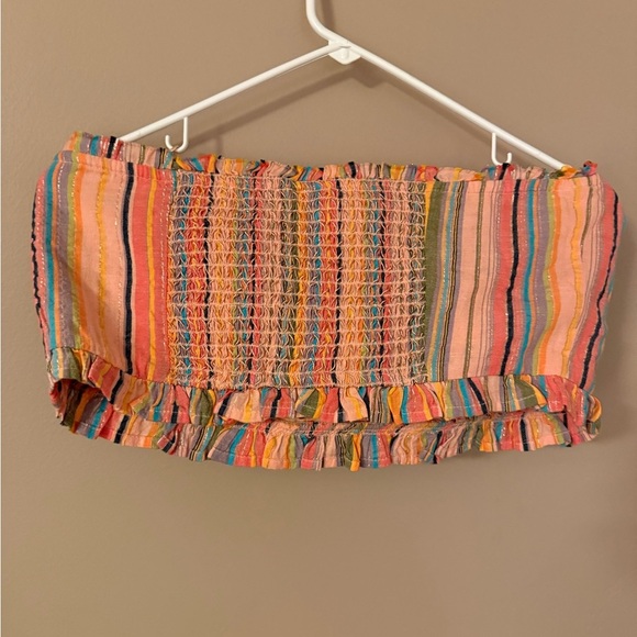 Anthropologie Pilcro long sleeve boyfriend striped shirt & smoked top set - Picture 8 of 10